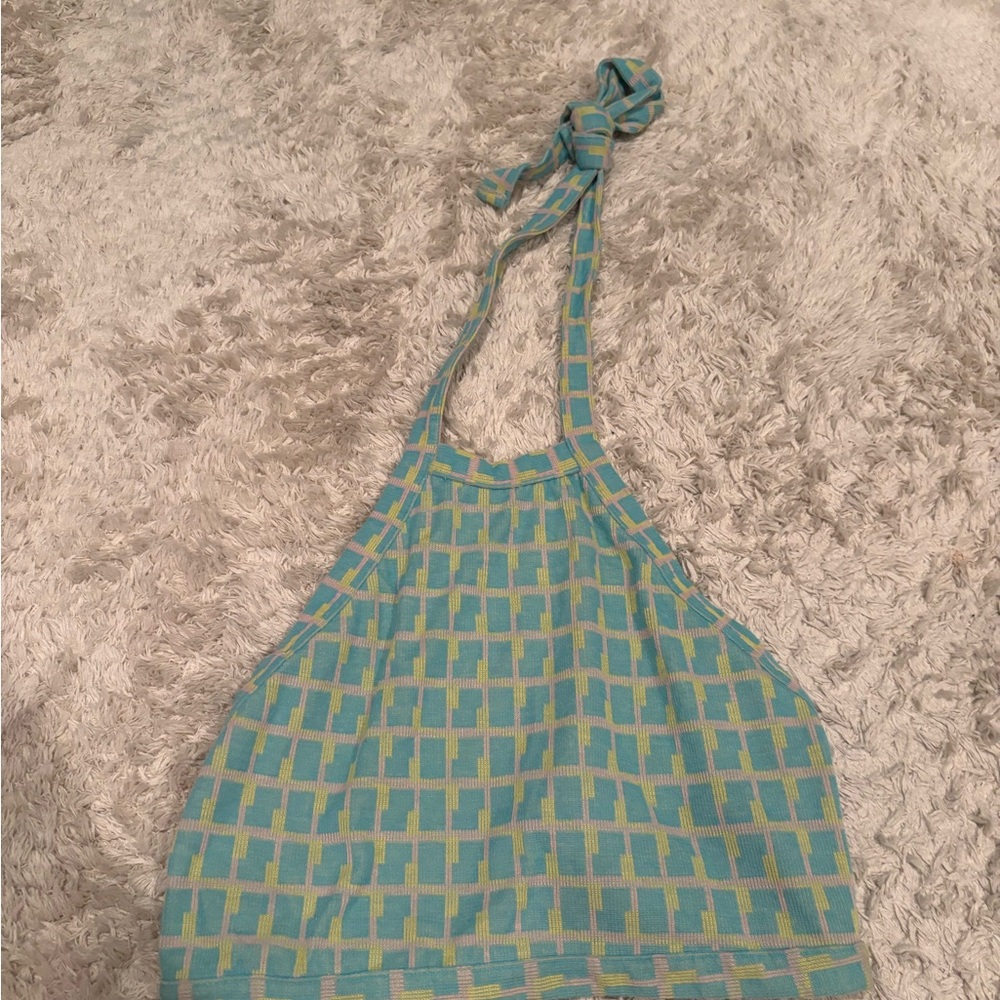 Blue and Green Halter Top